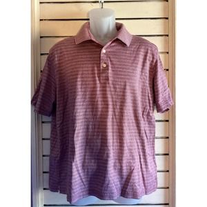 Jos A Bank men’s traveler polo shirt large red shirt stripes short sleeve golf
